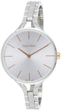 Calvin Klein Graphic Silver Dial Silver Steel Strap Watch for Women - K7E23B46
