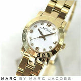 Marc Jacobs Mini Amy White Dial Gold Steel Strap Watch for Women - MBM3057