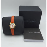 Marc Jacobs Henry Dinky White Dial Orange Leather Strap Watch for Women - MBM1236