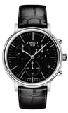 Tissot Carson Premium Chronograph Black Dial Black Leather Strap Watch For Men - T122.417.16.051.00