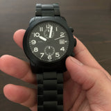 Marc Jacobs Larry Chronograph Black Dial Black Steel Strap Watch for Men - MBM5052