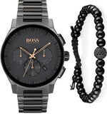 Hugo Boss Peak Black Dial Black Steel Strap Watch for Men - 1513814