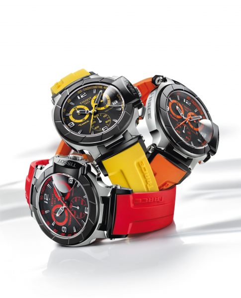 Tissot T Race Chronograph Black Dial Red Rubber Strap Watch for Men - T048.417.27.057.01