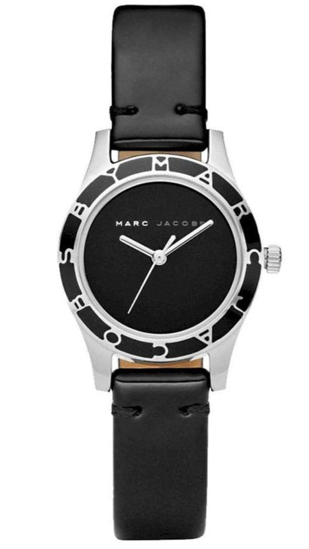 Marc Jacobs Blade Black Dial Black Leather Strap Watch for Women - MBM1082