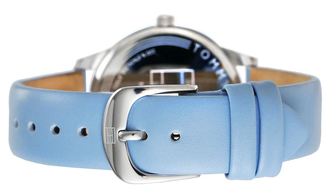 Tommy Hilfiger Brooke Silver Dial Blue Leather Strap Watch for Women - 1782023