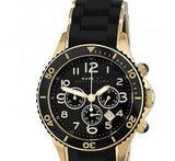 Marc Jacobs Rock Chronograph Black Dial Black Silicone Strap Watch for Women - MBM2552