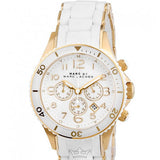Marc Jacobs Rock Chronograph White Dial White Silicone Strap Watch for Women - MBM2546