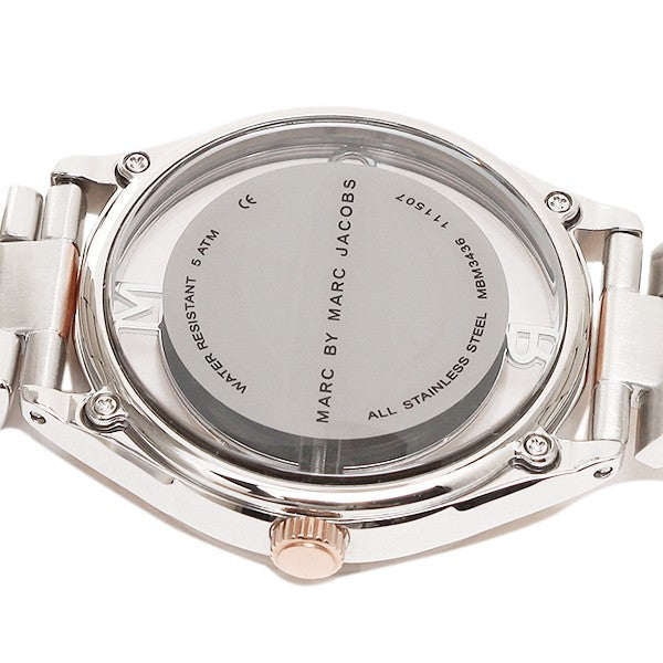 Marc Jacobs Tether Transparent White Dial Two Tone Steel Strap Watch for Women - MBM3436