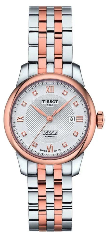 Tissot Le Locle Lady Automatic Diamonds Silver Dial Two Tone Steel Strap Watch For Women - T006.207.22.036.00