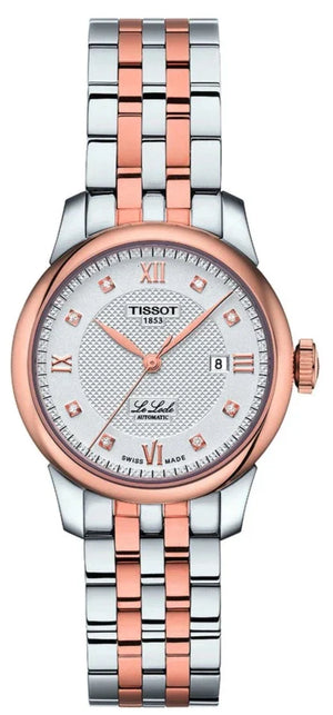 Tissot Le Locle Lady Automatic Diamonds Silver Dial Two Tone Steel Strap Watch For Women - T006.207.22.036.00