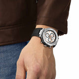 Tissot T Race Chronograph White Dial Black Rubber Strap Watch For Men - T141.417.17.011.00