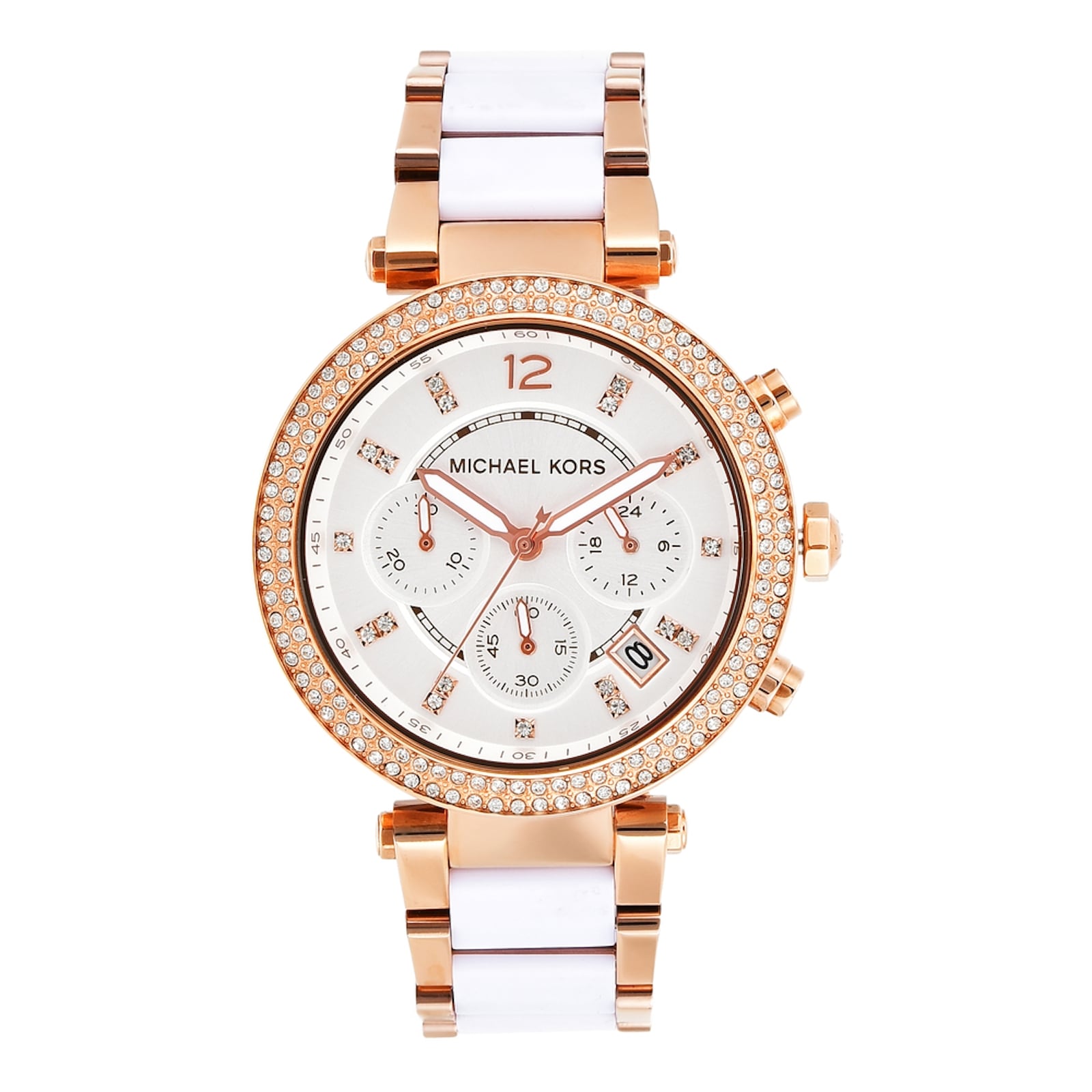 Michael Kors Parker White Dial Two Tone Steel Strap Watch for Women - MK5774