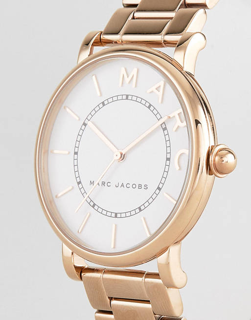 Marc Jacobs Roxy White Dial Rose Gold Steel Strap Watch for Women - MJ3523