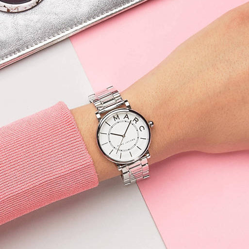 Marc Jacobs Roxy White Dial Silver Steel Strap Watch for Women - MJ3521