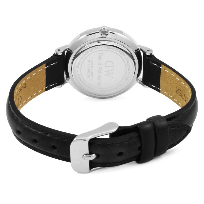 Daniel Wellington Classic Petite Reading Black Dial Black Leather Strap Watch For Women - DW00100235