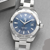 Tag Heuer Aquaracer Quartz Blue Dial Silver Steel Strap Watch for Men - WAY1112.BA0928