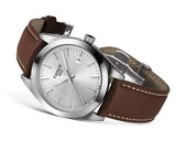 Tissot Gentleman Powermatic 80 Silicium Silver Dial Brown Leather Strap Watch For Men - T127.407.16.031.00