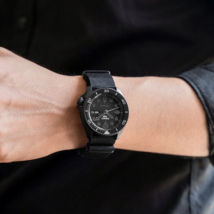 Seiko 5 Sports Automatic Black Dial Black NATO Strap Watch For Men - SRPD79K1