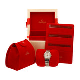 Omega De Ville Prestige Quartz Diamonds Silver Dial Two Tone Steel Strap Watch for Women - 424.25.27.60.52.001