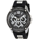 Guess Delta Black Dial Black Silicone Strap Watch for Men - GW0051G1