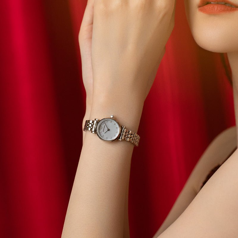 Emporio Armani Gianni Blue Dial Silver Steel Strap Watch For Women - AR1961