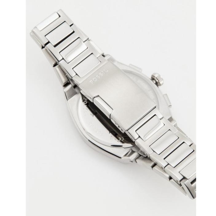 Fossil Everett Chronograph Blue Dial Silver Steel Strap Watch for Men - FS5795