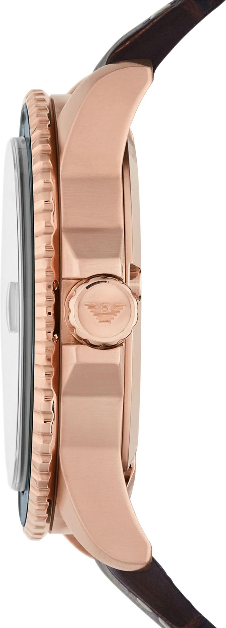 Emporio Armani Pro Planet Three Hand Date Blue Dial Brown Leather Strap Watch For Men - AR11556