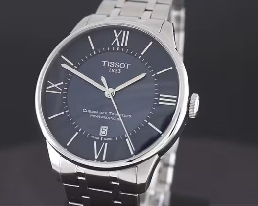 Tissot Chemin Des Tourelles Powermatic 80 Blue Dial Silver Steel Strap Watch for Men - T099.407.11.048.00