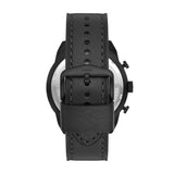 Fossil Bronson Chronograph Black Dial Black Leather Strap Watch for Men - FS5874