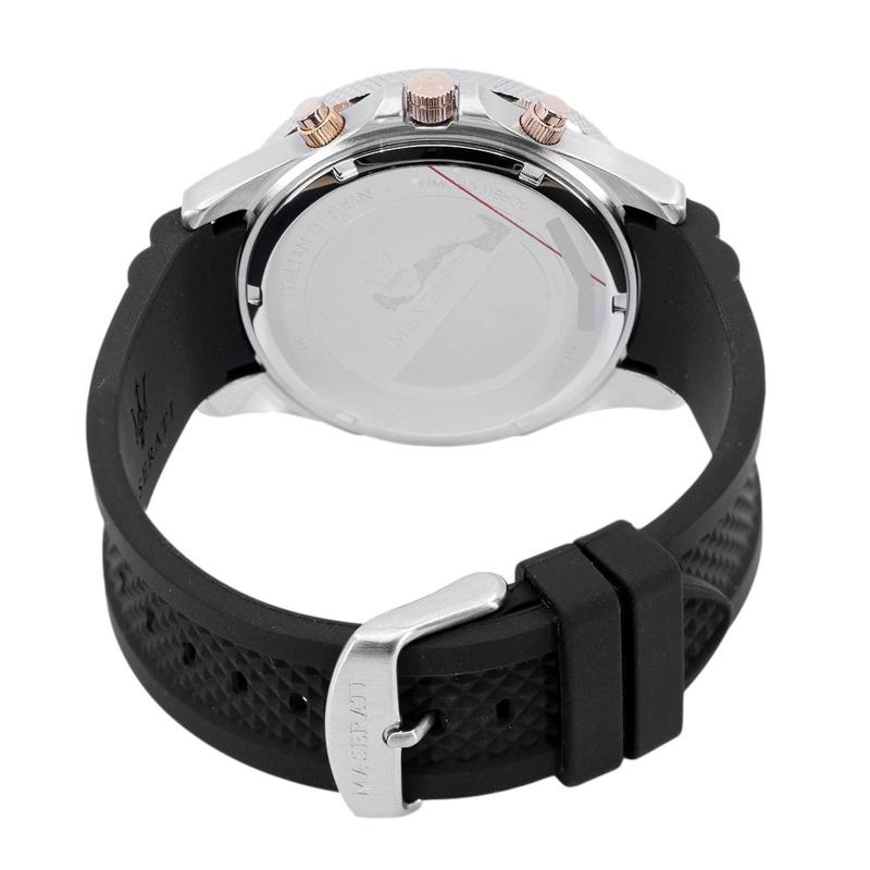 Maserati SFIDA 44mm Black Silicon Chronograph Watch For Men - R8871640002