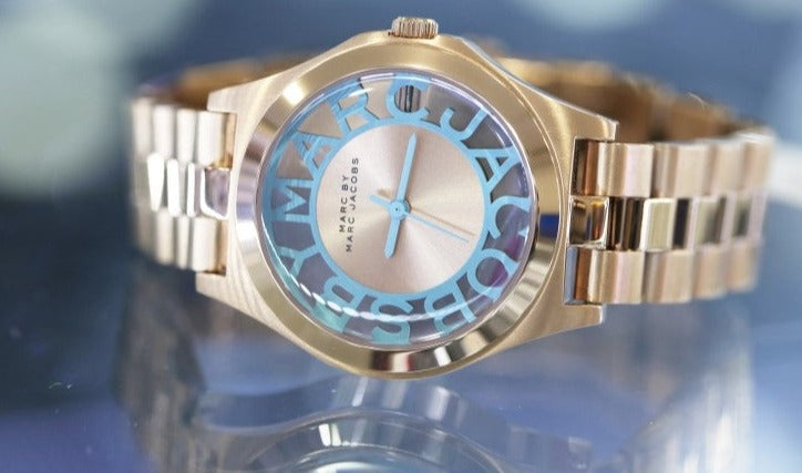 Marc Jacobs Henry Rose Gold Dial Rose Gold Steel Strap Watch for Women - MBM3296