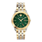 Versace Univers Quartz Green Dial Two Tone Steel Strap Watch for Men - VEBK00718