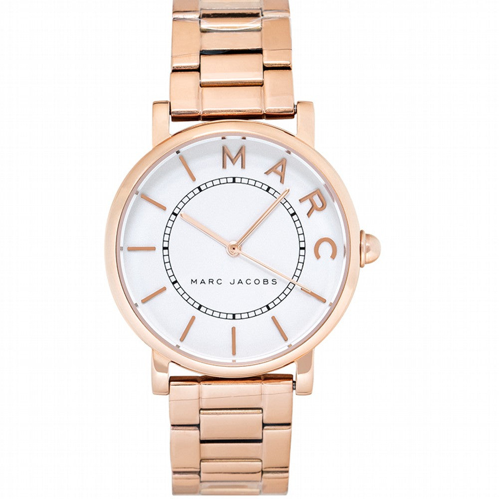 Marc Jacobs Roxy White Dial Rose Gold Steel Strap Watch for Women - MJ3523
