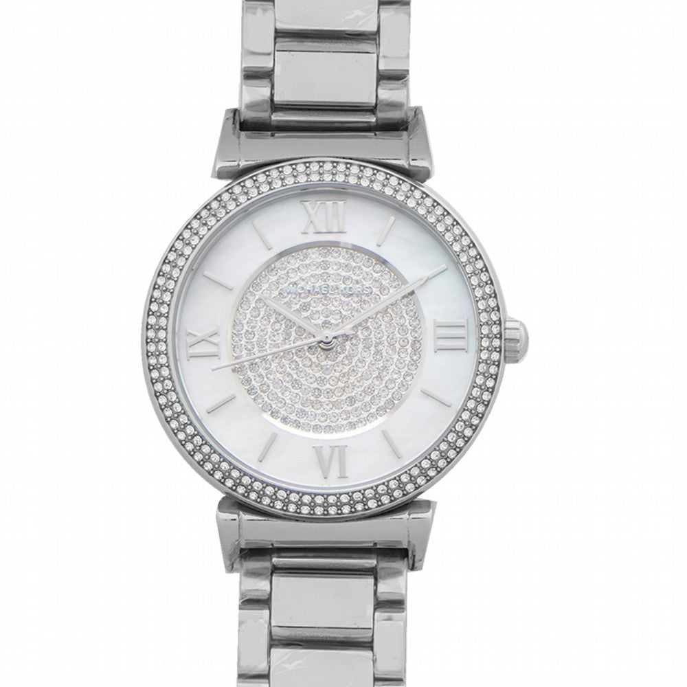 Michael Kors Catlin Silver Dial Silver Steel Strap Watch for Women - MK3355