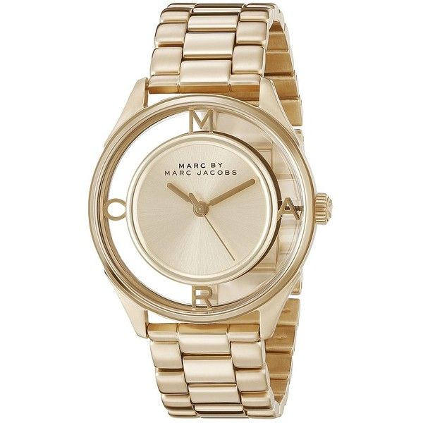 Marc Jacobs Marc Tether Transparent Gold Dial Gold Steel Strap Watch for Women - MBM3413