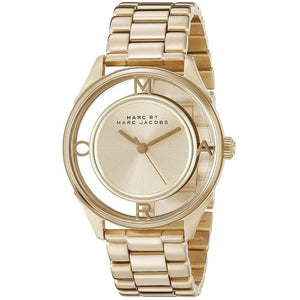 Marc Jacobs Marc Tether Transparent Gold Dial Gold Steel Strap Watch for Women - MBM3413