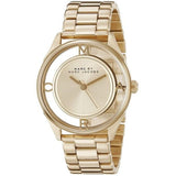 Marc Jacobs Marc Tether Transparent Gold Dial Gold Steel Strap Watch for Women - MBM3413