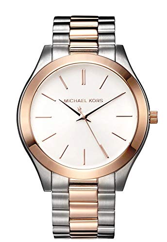 Michael Kors Runway White Dial Two Tone Stainless Steel Strp Watch for Women - MK3204A