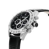 Hugo Boss Ikon Black Dial Black Leather Strap Watch for Men - 1513178