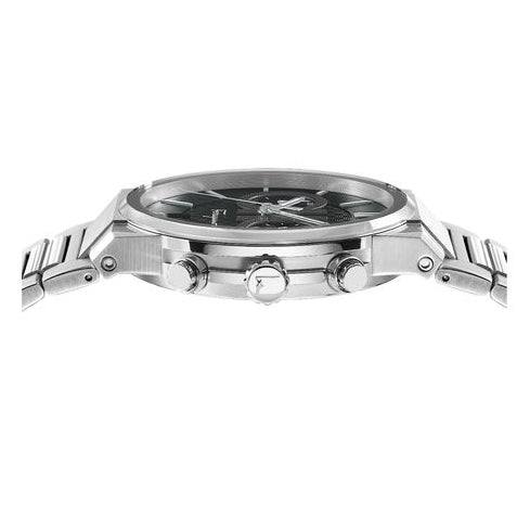 Salvatore Ferragamo Sapphire Chrono Black Dial Silver Steel Strap Watch for Men - SFME00321