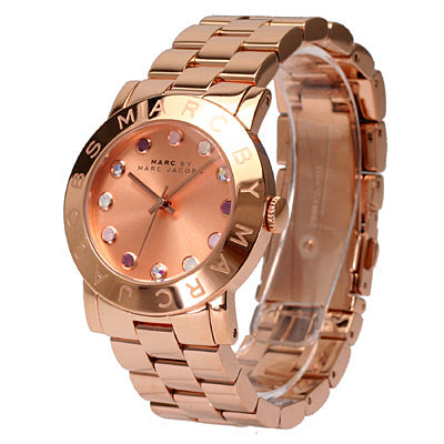 Marc Jacobs Amy Dexter Rose Gold Dial Rose Gold Steel Strap Watch for Women - MBM3216