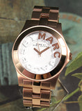 Marc Jacobs Rivera White Dial Rose Gold Steel Strap Watch for Women - MBM3135
