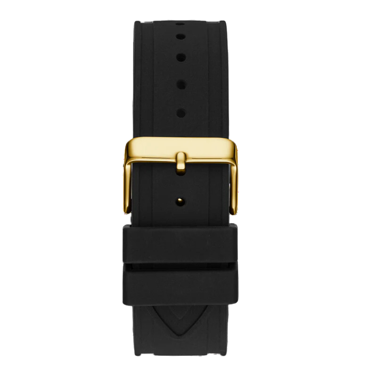 Guess Momentum Chronograph Diamonds Black Dial Black Silicone Strap Watch For Men - GW0518G2