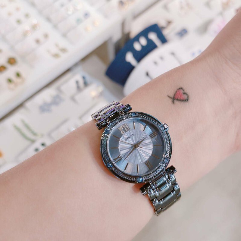 Guess Park Ave Analog Quartz Blue Dial Blue Steel Strap Watch For Women - W0767L4