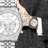 Michael Kors Lexington Silver Dial Silver Steel Strap Watch for Men - MK8405