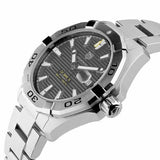 Tag Heuer Aquaracer Automatic Black Dial Silver Steel Strap Watch for Men - WAY2010.BA0927