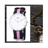 Daniel Wellington Classy Winchester White Dial Two Tone NATO Strap Watch For Women - DW00100081