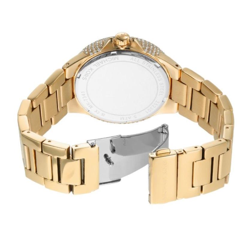 Michael Kors Camille Analog Blue Dial Gold Steel Strap Watch For Women - MK7341