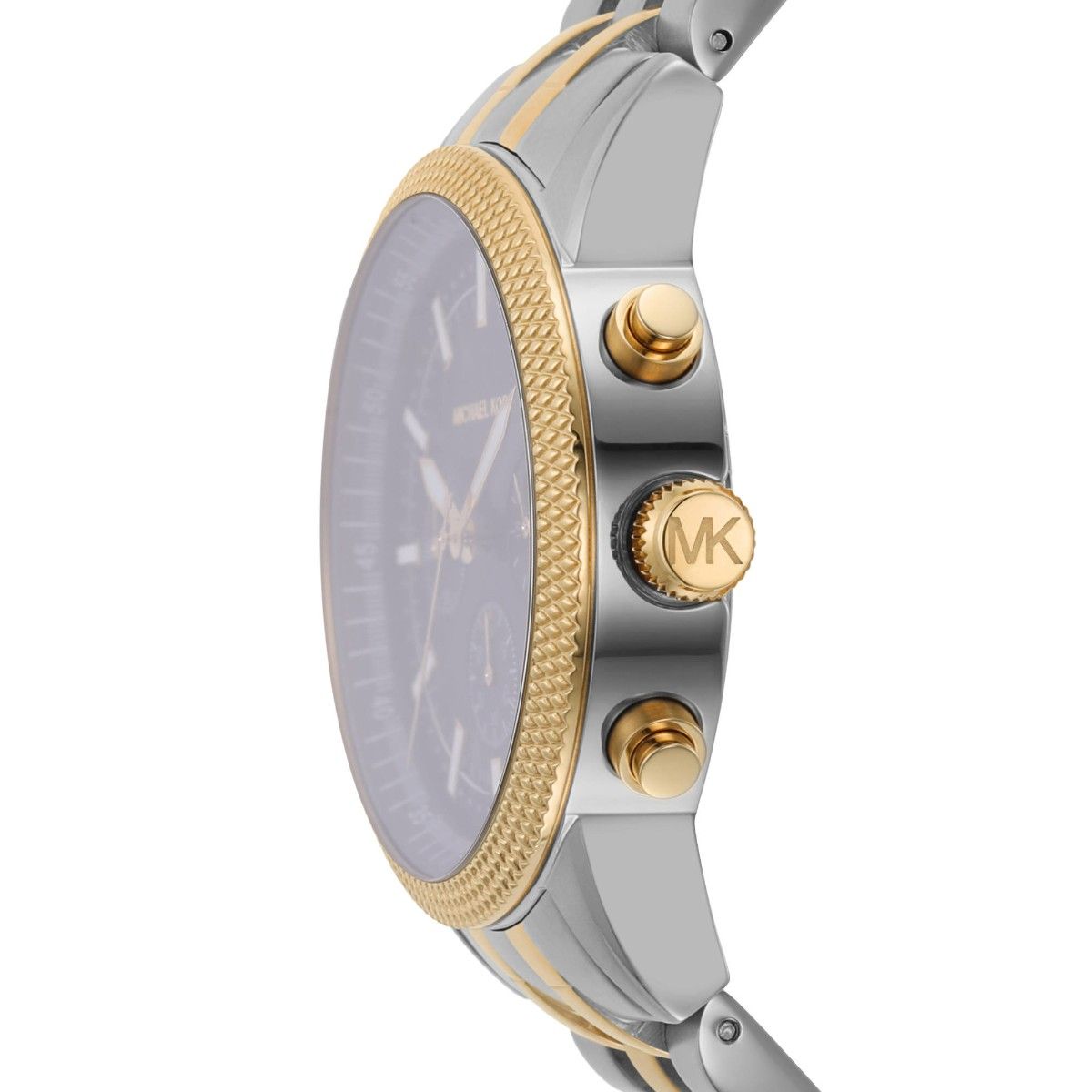 Michael Kors Hutton Chronograph Black Dial Two Tone Steel Strap Watch For Men - MK8954