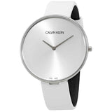 Calvin Klein Full Moon White Dial White Leather Strap Watch for Women - K8Y231L6